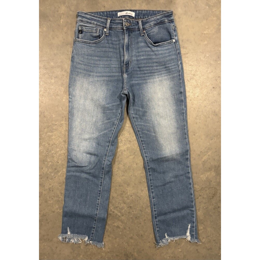 KanCan Jeans Womens 28 Raw Hem High Rise Ankle Straight Fit Denim